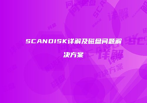 SCANDISK详解及磁盘问题解决方案