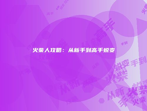 火柴人攻略：从新手到高手蜕变