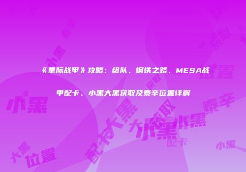 《星际战甲》攻略：组队、钢铁之路、MESA战甲配卡、小黑大黑获取及泰辛位置详解