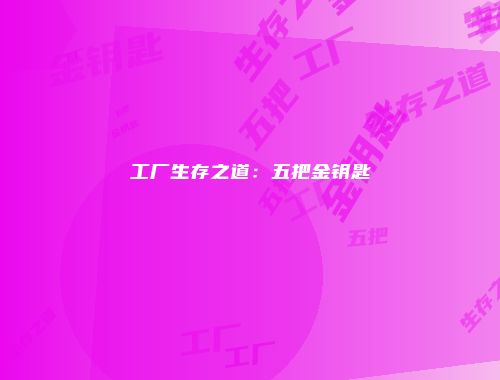 工厂生存之道：五把金钥匙