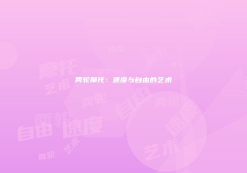 两轮摩托：速度与自由的艺术