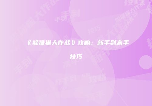 《躲猫猫大作战》攻略:新手到高手技巧