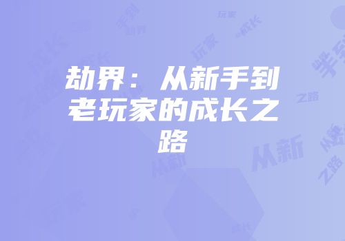 劫界：从新手到老玩家的成长之路