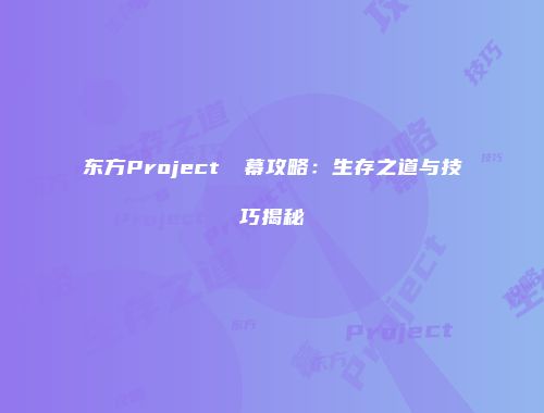 东方Project⑨弾幕攻略：生存之道与技巧揭秘