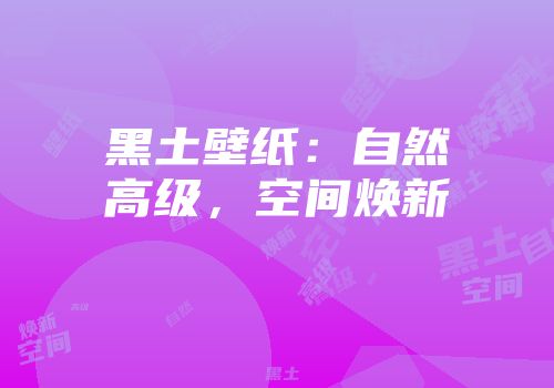 黑土壁纸：自然高级，空间焕新