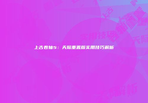 上古卷轴5：天际重置版实用技巧解析