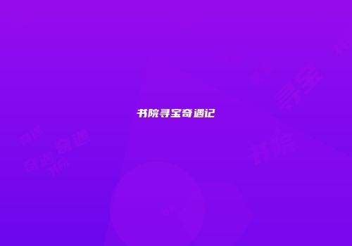 书院寻宝奇遇记