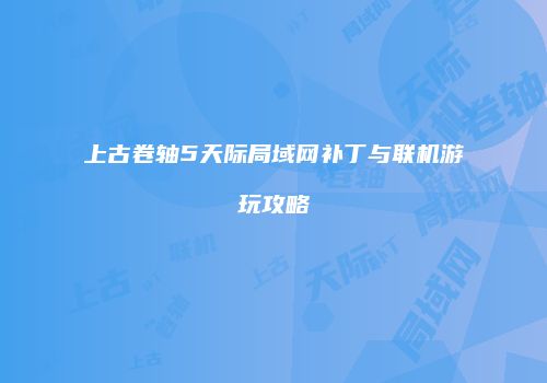 上古卷轴5天际局域网补丁与联机游玩攻略