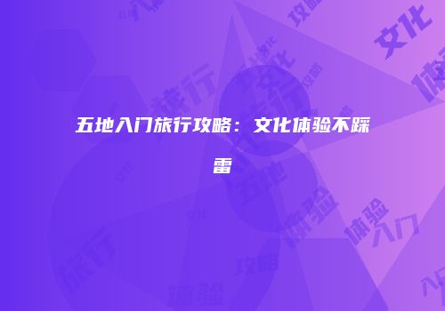 五地入门旅行攻略：文化体验不踩雷