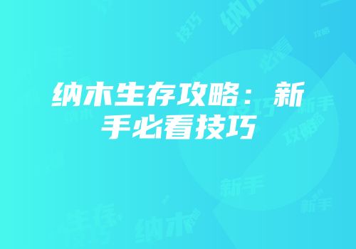 纳木生存攻略：新手必看技巧