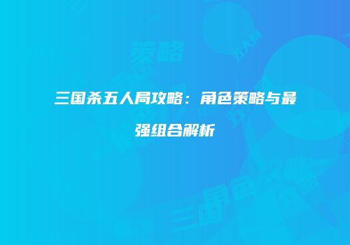 三国杀五人局攻略：角色策略与最强组合解析
