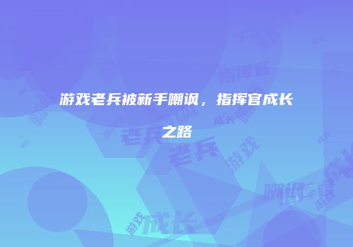 游戏老兵被新手嘲讽，指挥官成长之路