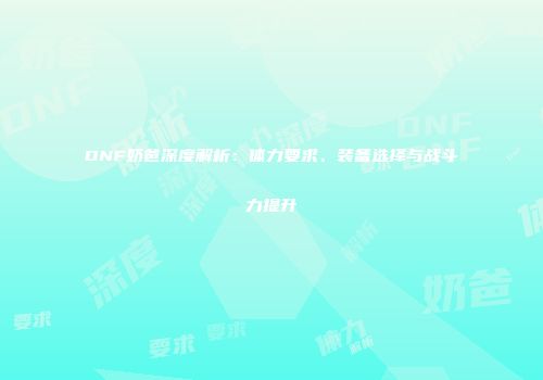DNF奶爸深度解析：体力要求、装备选择与战斗力提升