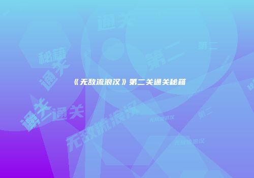 《无敌流浪汉》第二关通关秘籍