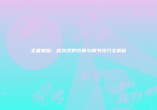 王者荣耀：高效视野切换与调节技巧全解析