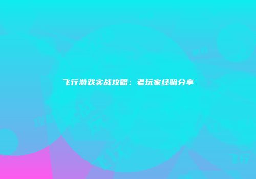 飞行游戏实战攻略：老玩家经验分享