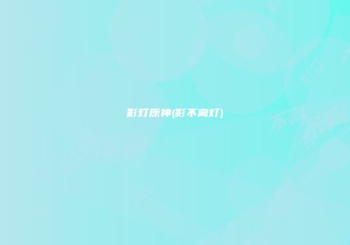 影灯原神(影不离灯)