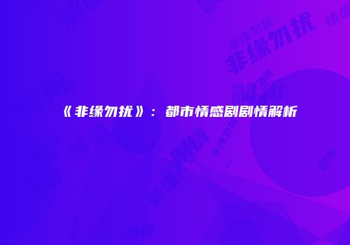 《非缘勿扰》：都市情感剧剧情解析