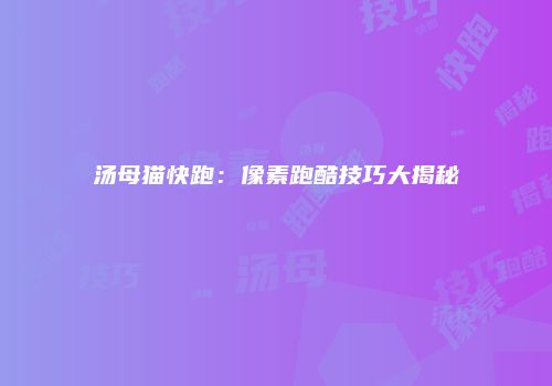 汤母猫快跑：像素跑酷技巧大揭秘
