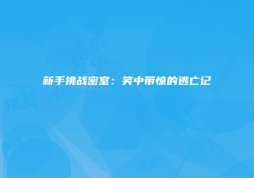新手挑战密室：笑中带惊的逃亡记