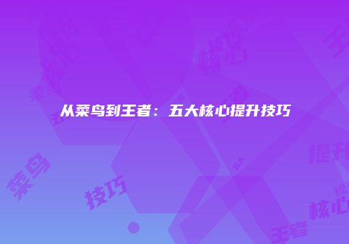 从菜鸟到王者：五大核心提升技巧