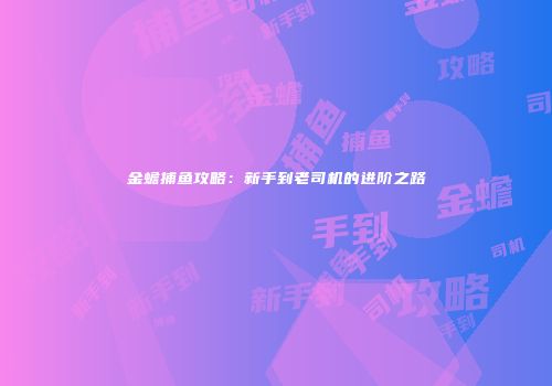金蟾捕鱼攻略：新手到老司机的进阶之路