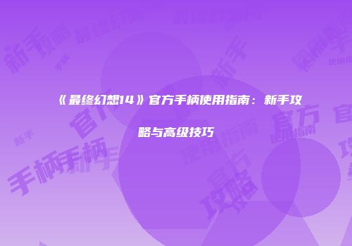 《最终幻想14》官方手柄使用指南：新手攻略与高级技巧