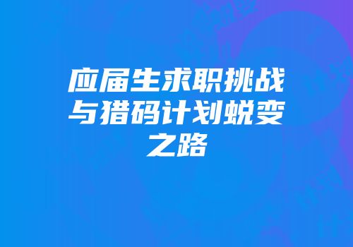 应届生求职挑战与猎码计划蜕变之路