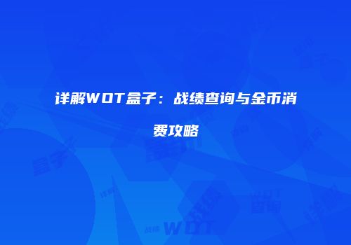 详解WOT盒子：战绩查询与金币消费攻略