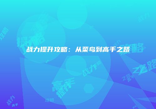 战力提升攻略：从菜鸟到高手之路