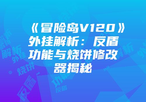 《冒险岛V120》外挂解析：反盾功能与烧饼修改器揭秘