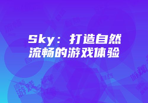 Sky：打造自然流畅的游戏体验