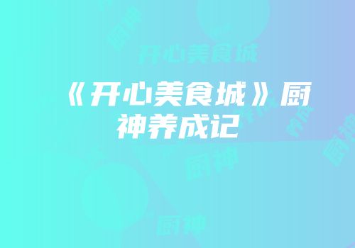 《开心美食城》厨神养成记