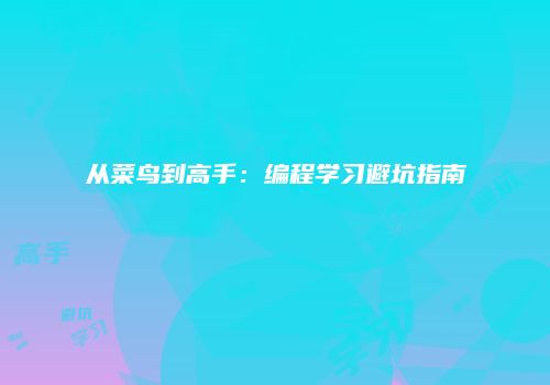 从菜鸟到高手：编程学习避坑指南