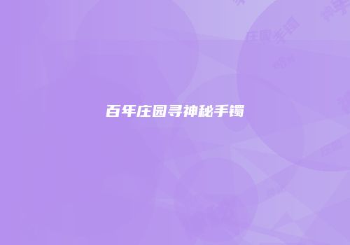 百年庄园寻神秘手镯