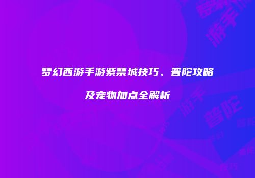 梦幻西游手游紫禁城技巧、普陀攻略及宠物加点全解析