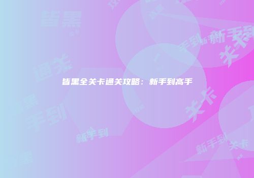 皆黑全关卡通关攻略：新手到高手