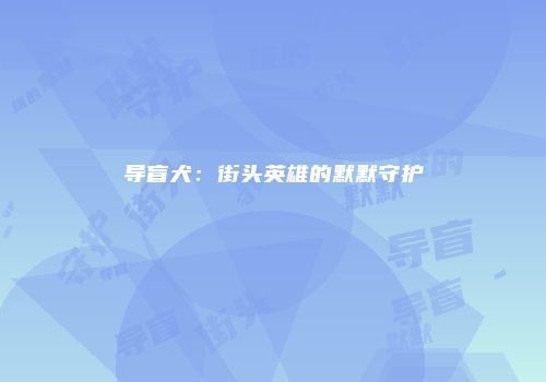 导盲犬：街头英雄的默默守护