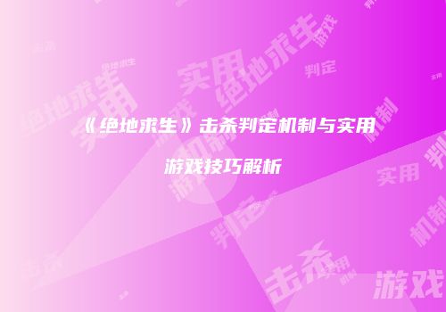 《绝地求生》击杀判定机制与实用游戏技巧解析