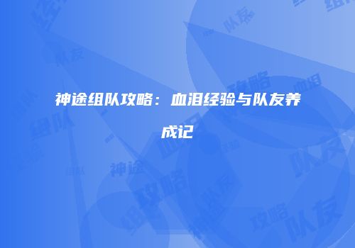 神途组队攻略：血泪经验与队友养成记