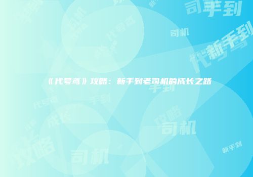 《代号鸢》攻略：新手到老司机的成长之路