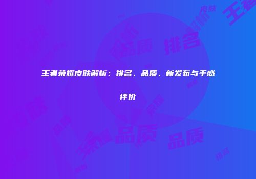 王者荣耀皮肤解析：排名、品质、新发布与手感评价