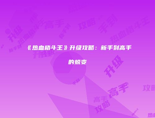 《热血格斗王》升级攻略：新手到高手的蜕变