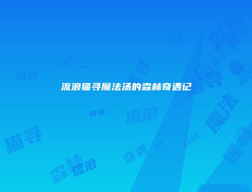 流浪猫寻魔法汤的森林奇遇记