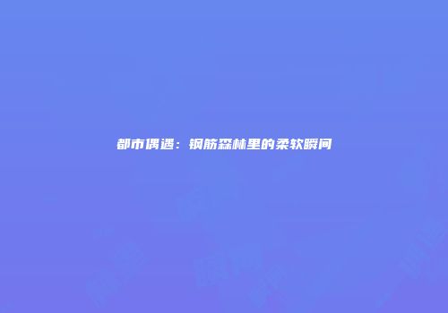 都市偶遇：钢筋森林里的柔软瞬间