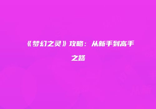《梦幻之灵》攻略：从新手到高手之路