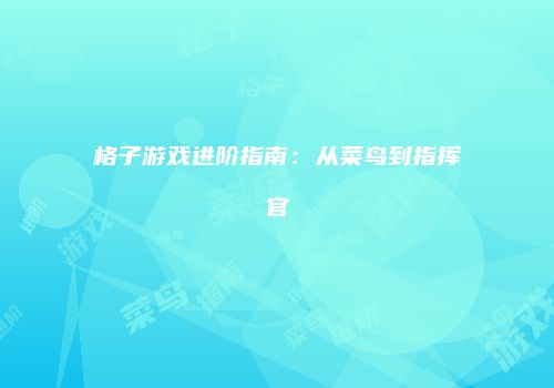 格子游戏进阶指南：从菜鸟到指挥官