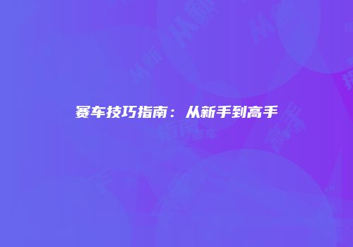 赛车技巧指南：从新手到高手
