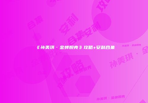 《孙美琪·金蝉脱壳》攻略+安利合集