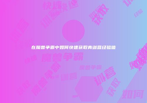 在魔兽争霸中如何快速获取青训营经验值
